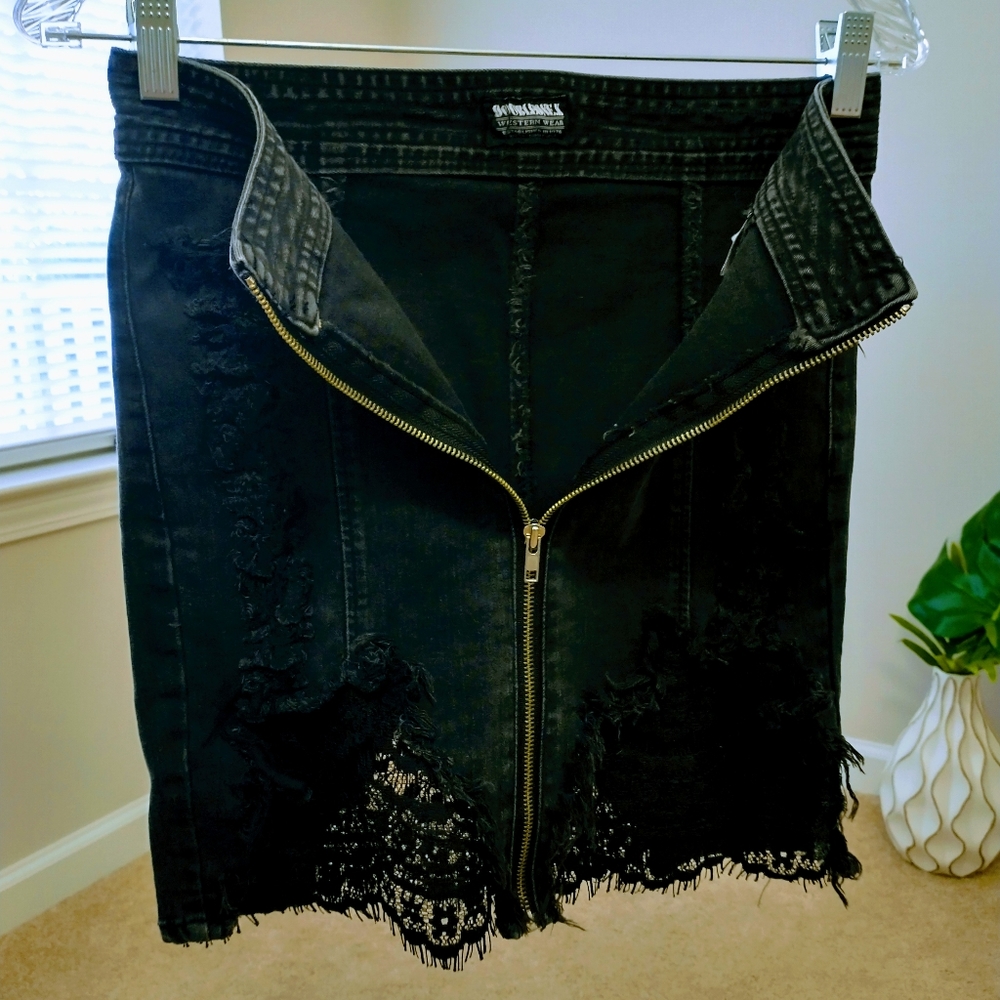 Doubleone.K Black Jean Mini Skirt - Picture 7 of 12